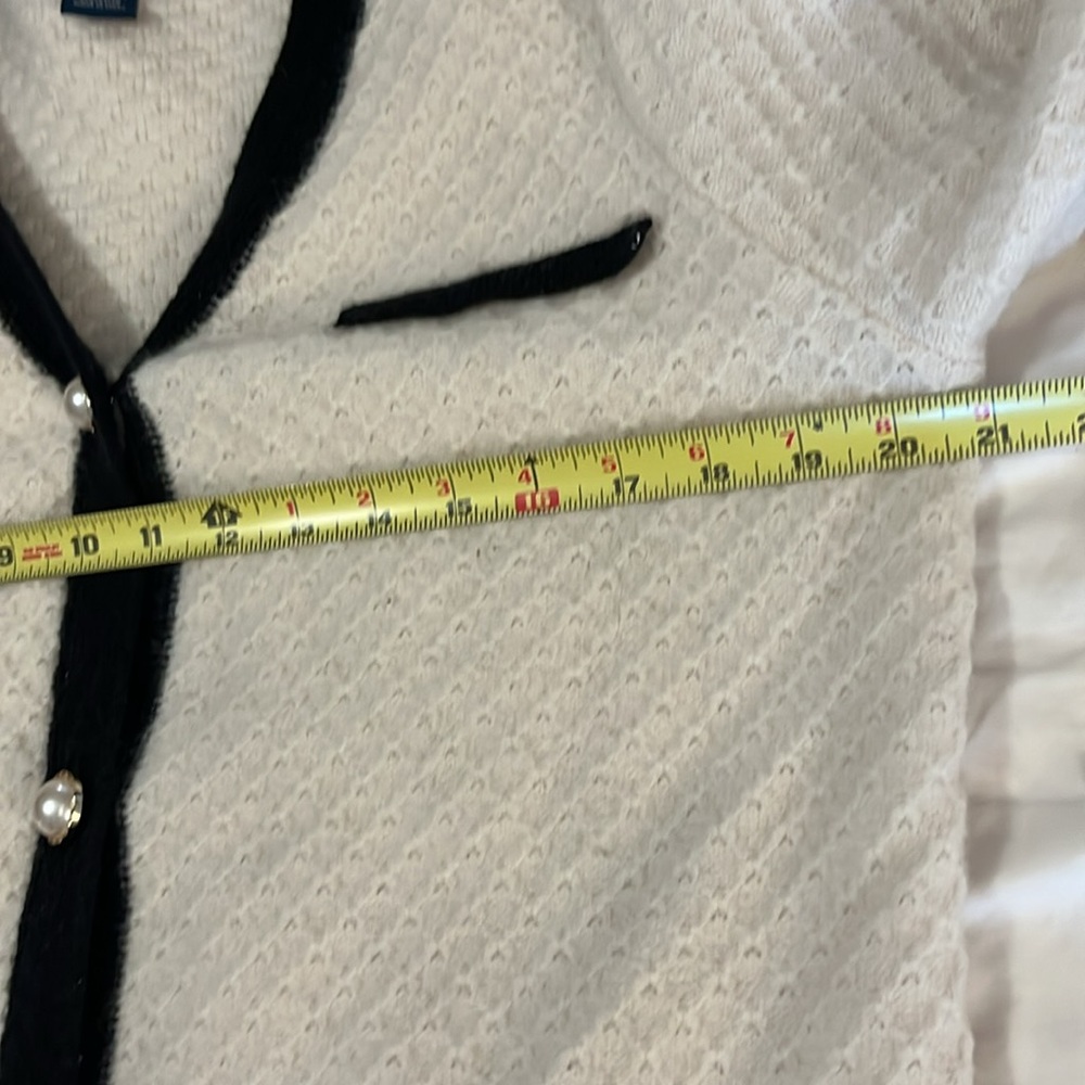 Lark + Grey Womens  Vintage Cream Button Down Honey Comb Knit Cardigan Sweater L - Picture 7 of 11